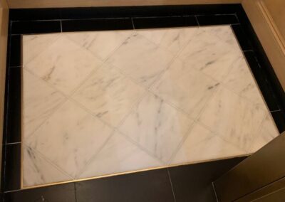 White marble and black granite combination